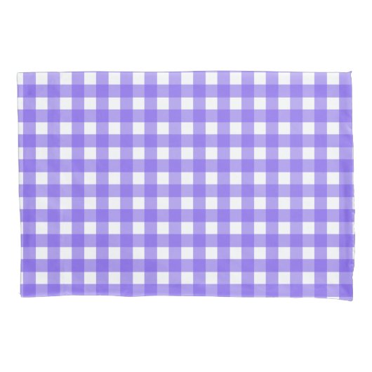 Periwinkle en witte gingham kussensloop (Voorkant)
