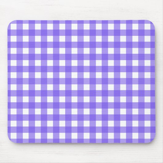 Periwinkle en witte gingham muismat (Voorkant)