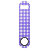 Periwinkle en witte gingham speed flessenopener (Achterkant)