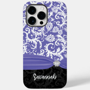 Periwinkle Faux Diamond Damask iPhone Case-Mate iPhone 14 Pro Max Hoesje