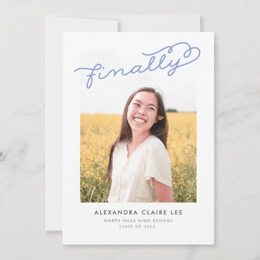 Periwinkle Finalement Faire-part de diplôme de pho (Devant)