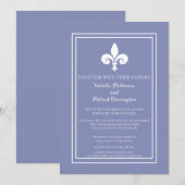 Périwinkle Fleur de Lis Faire-part de mariage (Devant / Derrière)