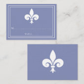 Periwinkle Fleur de Lis Mariage Cartes de Place (Devant / Derrière)