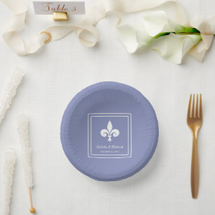 Periwinkle Fleur de Lis Wedding Paper Bowls Papieren Kommen