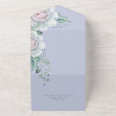 Periwinkle Floral Dinner All In One Uitnodiging (Buitenkant)