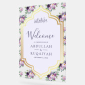 Periwinkle Floral Gold Muslim Wedding Welcome (Angle)