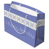 Periwinkle Floral Modern Groot Cadeauzakje (Achterkant Gekanteld)