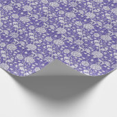 Periwinkle Floral Pattern Cadeaupapier (Hoek)
