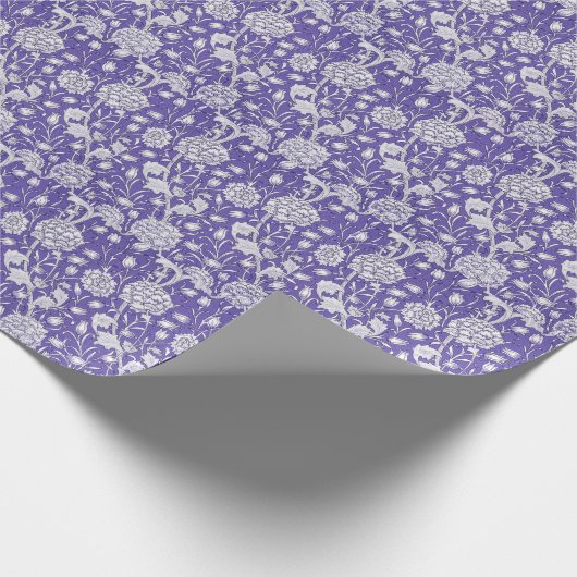  Periwinkle Floral Pattern Cadeaupapier (Hoek)