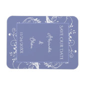 Périwinkle Flourish Save the Date Magnet (Horizontal)