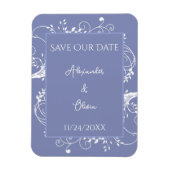 Périwinkle Flourish Save the Date Magnet (Vertical)