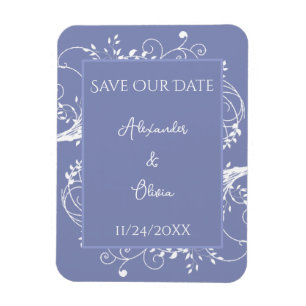 Périwinkle Flourish Save the Date Magnet