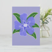 Periwinkle Flower Invitation Kaart (Staand voorkant)