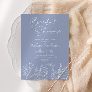 Periwinkle Flowers Boho Bridal Shower Uitnodiging
