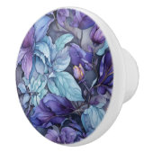 Periwinkle Flowers Keramische Knop (Rechts)