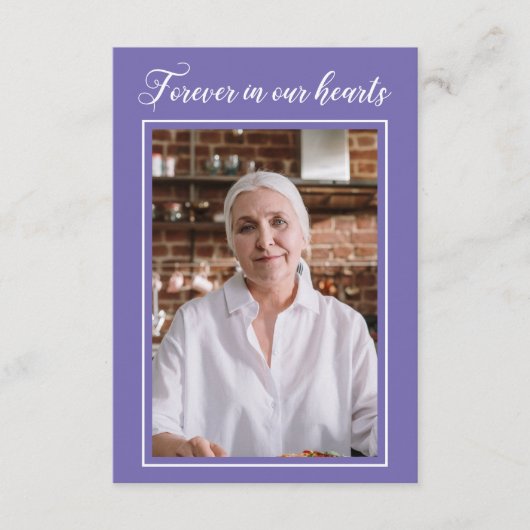 Périwinkle Forever Dans Notre Coeur Carte De Prièr (Devant)