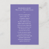 Périwinkle Forever Dans Notre Coeur Carte De Prièr (Dos)