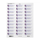 Periwinkle Fuchsia Blush Waterverf Floral Wedding Etiket (Full Sheet)