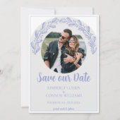 Periwinkle Garland Foto Save the Date (Voorkant)
