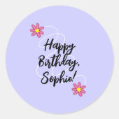 Periwinkle Gepersonaliseerde Verjaardag Stickers (Voorkant)