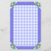 Periwinkle Gingham controleert  briefpapier (Voorkant)