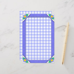 Periwinkle Gingham controleert  briefpapier