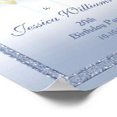 Periwinkle Glitter & Champagne Flutes Birthday Poster (Hoek)