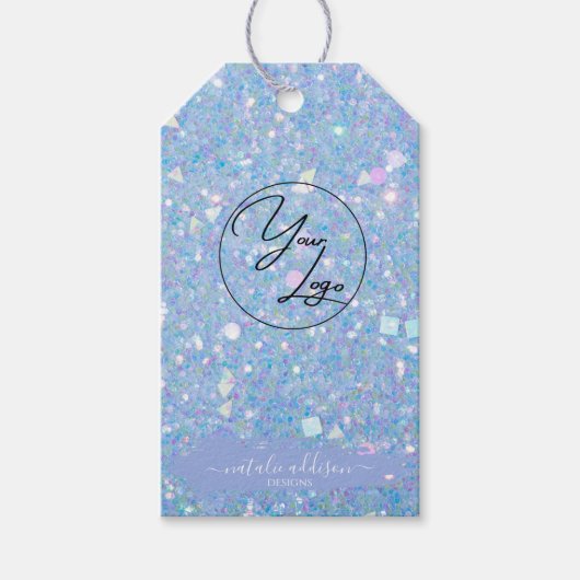 Periwinkle Glitter Gift Labels | LOGO LABELS Cadeaulabel (Voorkant)