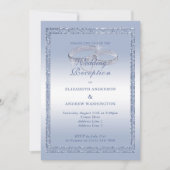 Periwinkle Glitter, Silver Ring Wedding Reception Kaart (Voorkant)
