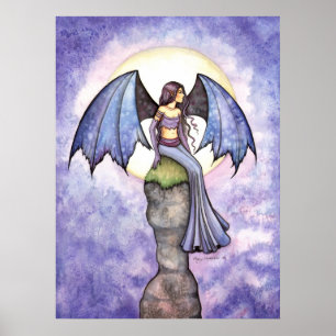 Periwinkle Gothic Fairy Art Poster Print