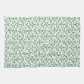 Periwinkle Green White Decorative Chic Floral Theedoek (Horizontaal)