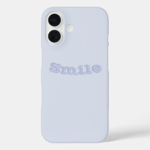 Periwinkle Grey Zacht Bord Wit Pastel Effen Kleur iPhone 16 Hoesje