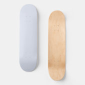 Periwinkle Grey Zacht Bord Wit Pastel Effen Kleur Skateboard (Voorkant)