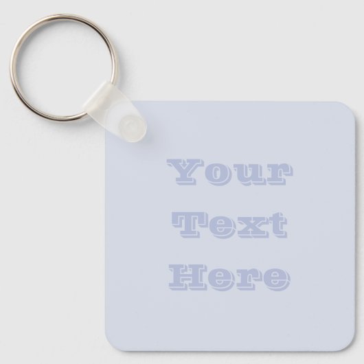 Periwinkle Grey Zacht Bord Wit Pastel Effen Kleur Sleutelhanger (Voorkant)