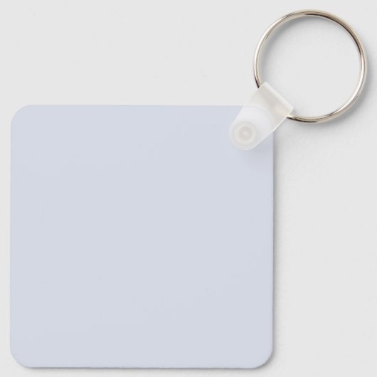 Periwinkle Grey Zacht Bord Wit Pastel Effen Kleur Sleutelhanger (Achterkant)