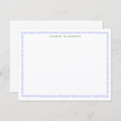 Periwinkle Hand-Painted Border Note Card Kaart (Voorkant / Achterkant)