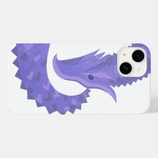 Periwinkle hartdraak op wit Case-Mate iPhone case (Achterkant (horizontaal))
