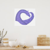Periwinkle hartdraak op wit poster (Keuken)