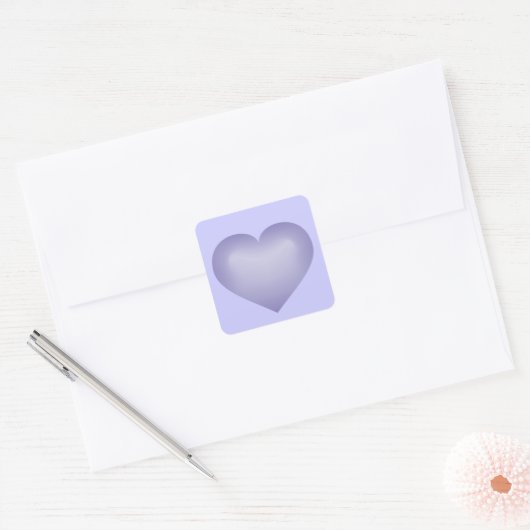 Periwinkle Heart Vierkante Sticker (Envelop)