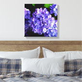 Periwinkle hydrangeas paardenbloemen blauwe bloeme canvas afdruk (Insitu (Slaapkamer))