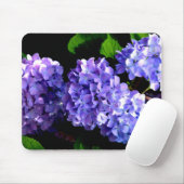 Periwinkle hydrangeas paardenbloemen blauwe bloeme muismat (Met muis)