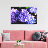 Periwinkle hydrangeas paarse blauwe bloem canvas afdruk (Insitu (Woonkamer))