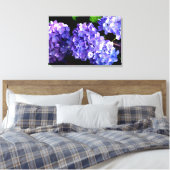Periwinkle hydrangeas paarse blauwe bloem canvas afdruk (Insitu (Slaapkamer))