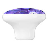 Periwinkle hydrangeas paarse blauwe bloem keramische knop (Zijkant)