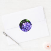 Periwinkle hydrangeas paarse blauwe bloem ronde sticker (Envelop)