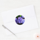 Periwinkle hydrangeas paarse blauwe bloem ronde sticker (Envelop)