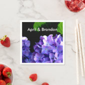 Periwinkle hydrangeas paarse blauwe bloem servet (Insitu)