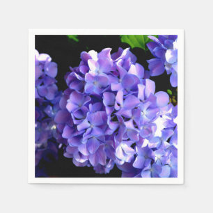 Periwinkle hydrangeas paarse blauwe bloem servet
