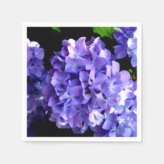 Periwinkle hydrangeas paarse blauwe bloem servet (Voorkant)