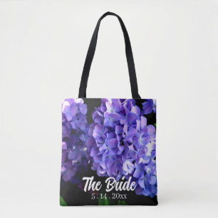 Periwinkle hydrangeas paarse blauwe bloemen Bride Draagtas